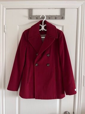 Calvin Klein Women's Red Wool Pea Coat
